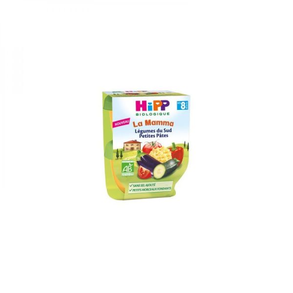 HiPP - Légumes du sud petites pâtes 2 x 190 g - dès 8 mois