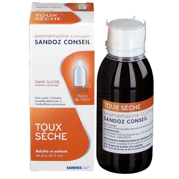 Oxomémazine - Toux sèche sans sucre - 150ml