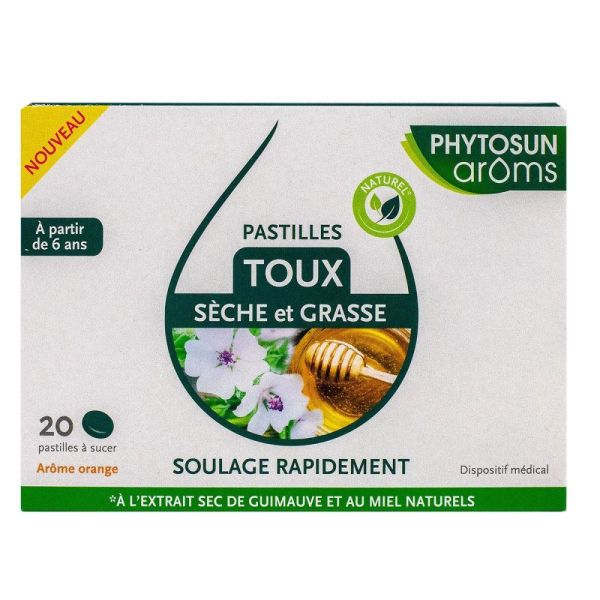 Phytosun - Pastilles toux sèche et grasse - 20 pastilles