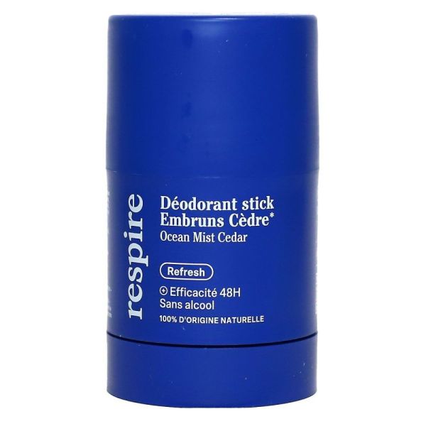 Respire - Déodorant Stick Rechargeable Embruns Cèdre 48 h - 50 g
