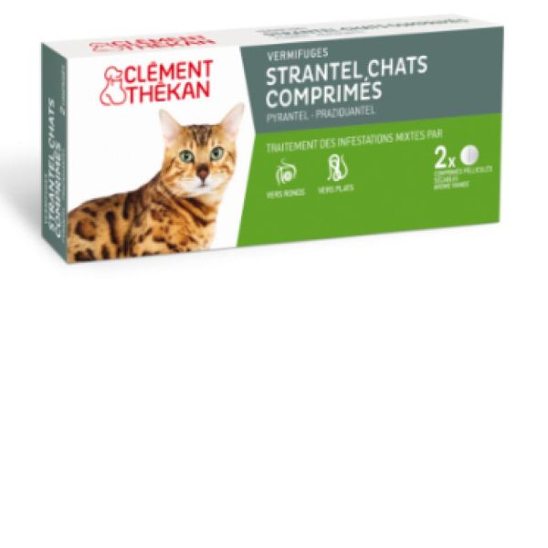 Clément-Thékan - Strantel chats 2 comprimés
