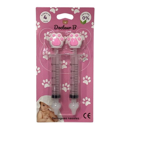 Docteur B - Seringue de lavage nasal Patte de chat - Lot de 2 Seringues