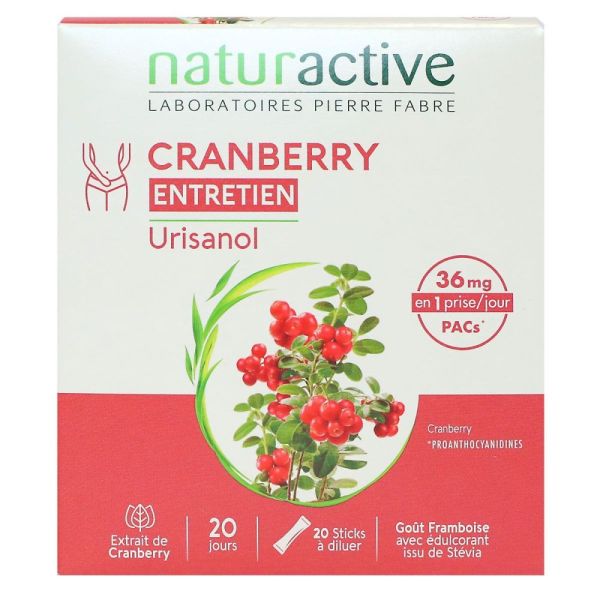 Naturactive - Cranberry entretien - 20 sticks à diluer