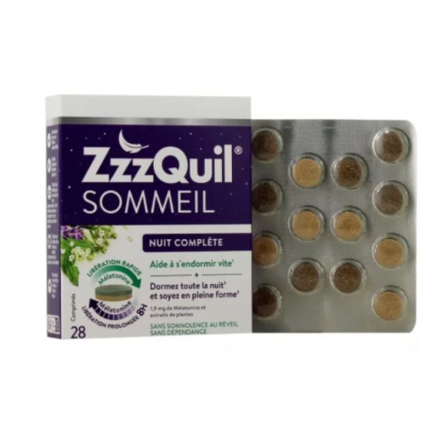 ZzzQuil Sommeil - Nuit complète - 28 comprimés