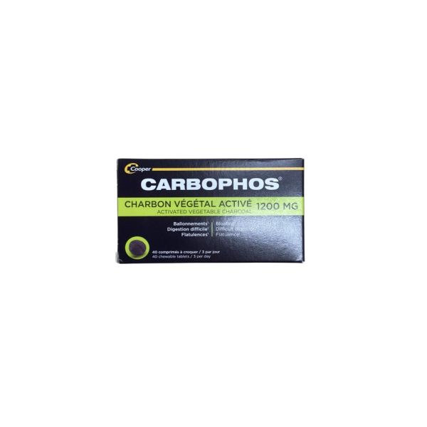 Cooper - Carbophos Charbon végétal - 40 comprimés à croquer