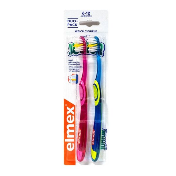 Elmex - Brosse à dents junior 6/12 ans - Brosse souple