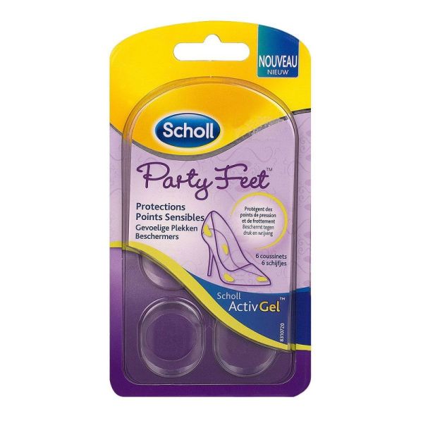 Scholl - Party Feet protections points sensibles - 6 coussinets