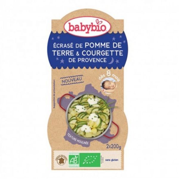 Babybio - Ecrasé de pomme de terre, courgette de Provence, Parmesan - dès 8 mois - 2x200g