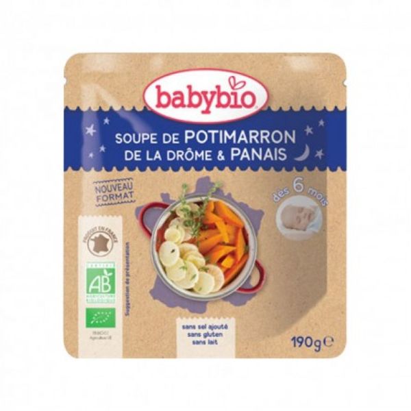 Babybio - Soupe de Potimarron de la Drôme, Panais - dès 6 mois - 190g