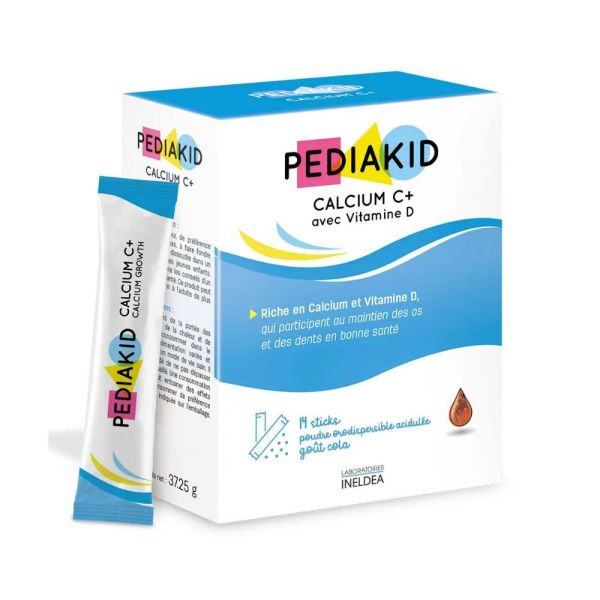 Pediakid - Calcium C+ avec vitamine D - 14 sticks