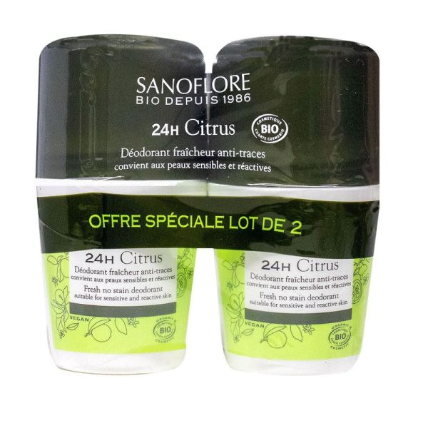 Sanoflore - Déodorant 24 h Citrus - 2 x 50 ml