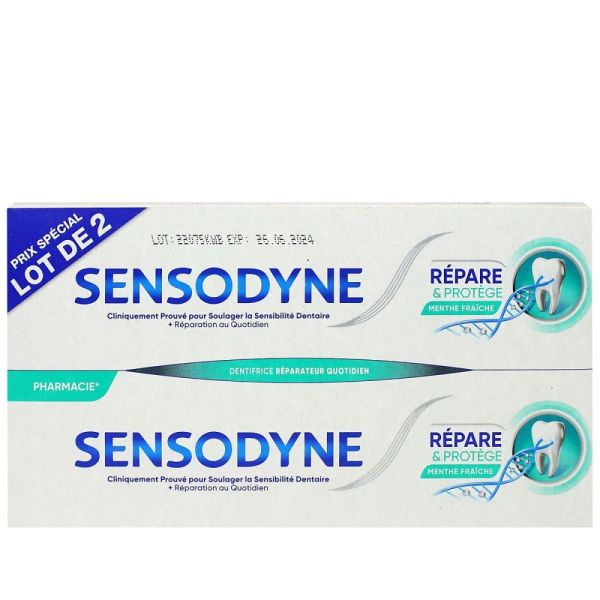 Sensodyne - Répare et protège menthe fraîche - 2 x 75 ml
