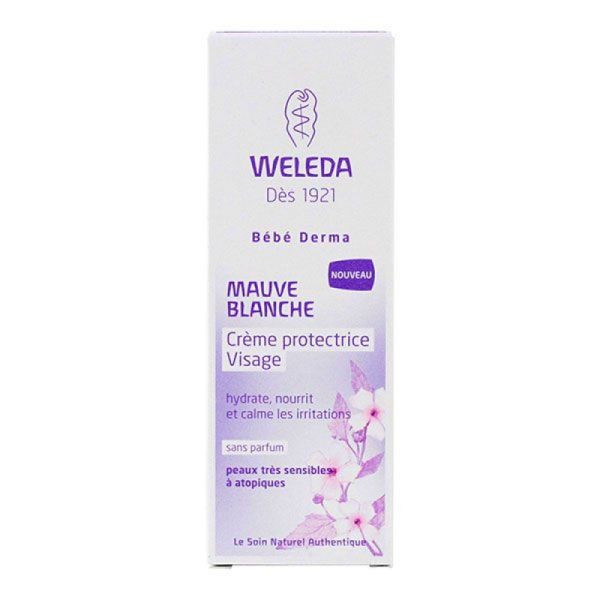 Weleda - Bébé Derma crème protectrice visage mauve blanche - 50 ml