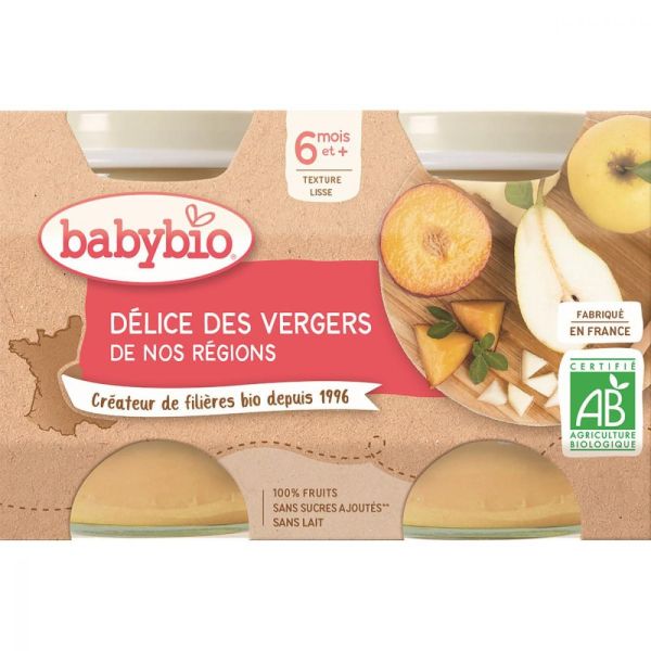 Babybio - Délice des vergers de nos régions - 2x130g