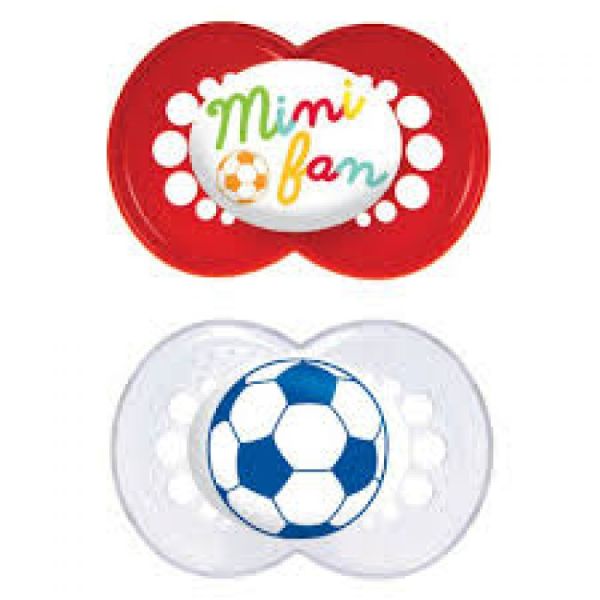 Mam - Sucette silicone Décor Foot - 6 mois et plus - 2 sucettes