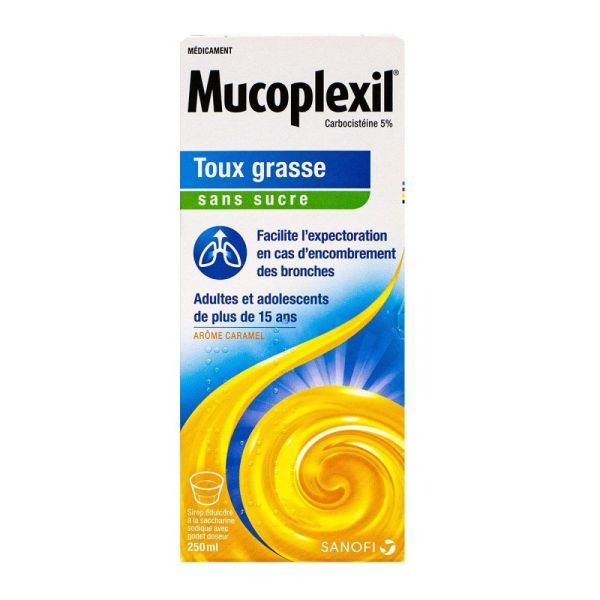 Mucoplexil 5 % Adultes - Sirop sans sucre - 250 ml