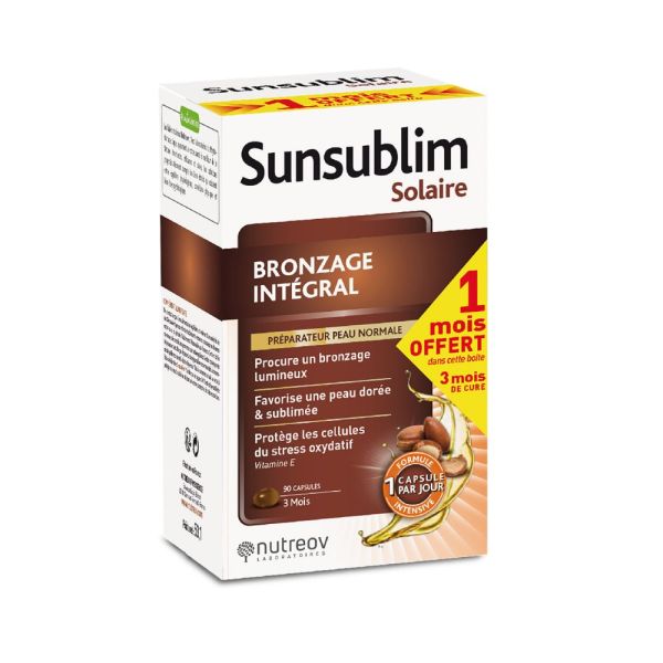 Nutreov - Sunsublim Solaire  bronzage intégral - 90 capsules/3 mois