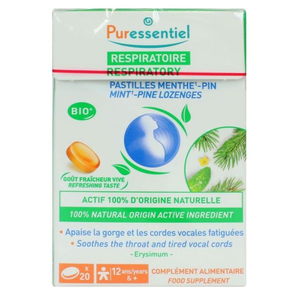 Puressentiel - Pastilles Respiratoire Menthe -Pin - 20 pastilles