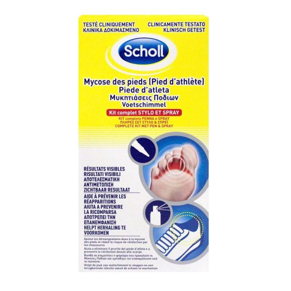 Scholl mycose des pieds kit complet stylo et spray