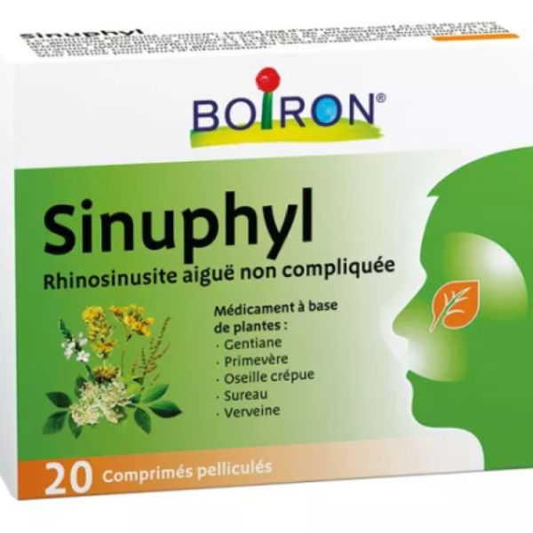 Boiron - Sinuphyl -  Rhinosinusite aigüe non compliquée - 20 comprimés pelliculés
