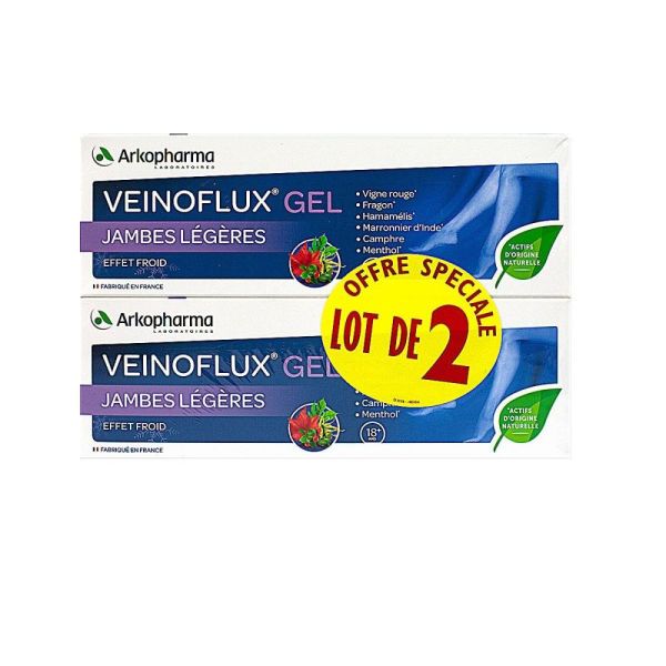 Arkopharma - Veinoflux gel - 2 tubes de 150mL