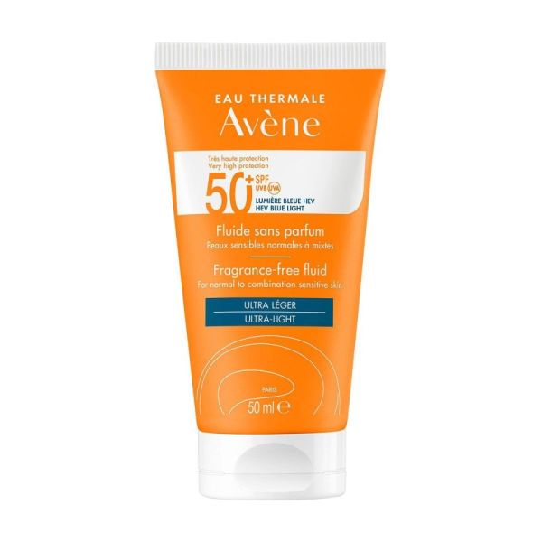 Avène - Fluide solaire sans parfum visage SPF50+ - 50ml