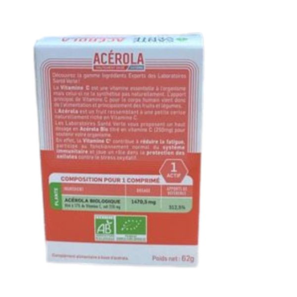 Santé Verte - Acérola 1470mg - 20 comprimés à croquer