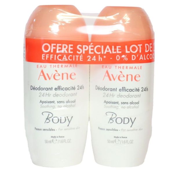 Avène - Déodorant efficacité 24h lot de 2 - 50mLx2