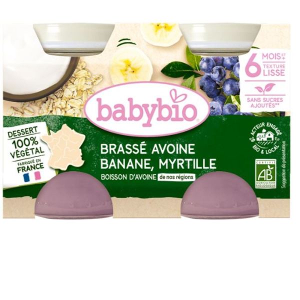 Babybio - Brasse Avoine Banane Myrtille - 2X130g