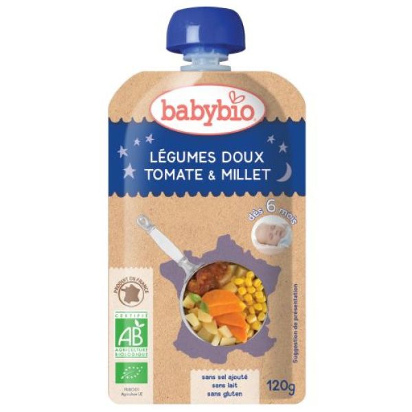 Babybio - Légumes doux tomate & millet - dès 6 mois - 120 g