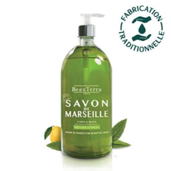 BeauTerra - Savon de Marseille - 1L - Menthe Citron