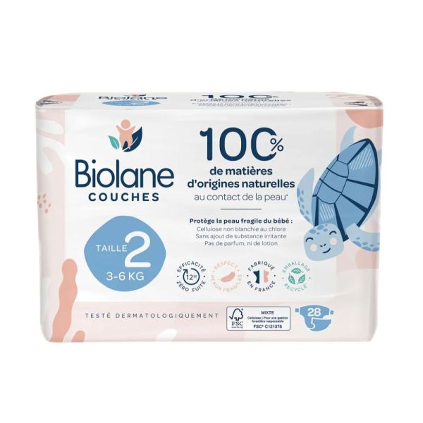 Biolane - Couches taille 2 3-6kg - 28 couches