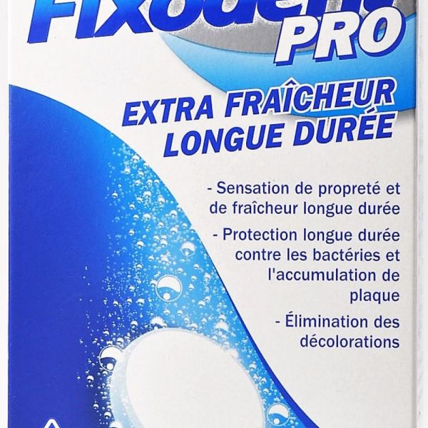 Fixodent Pro - Extra fraîcheur longue durée - comprimés nettoyants pour prothèse dentaire