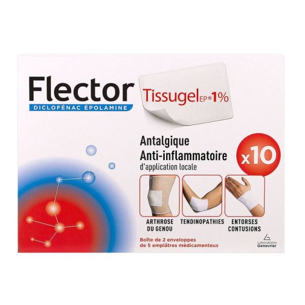 Flector Tissugel 1% - 10 emplâtres