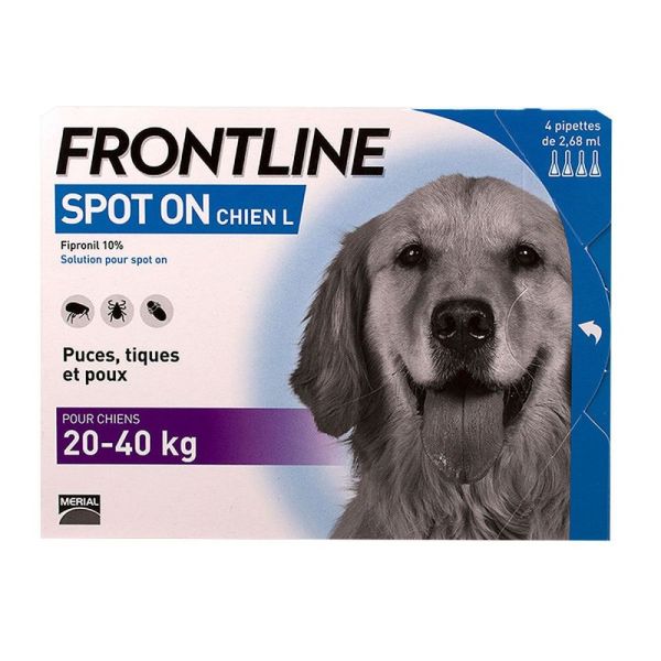Frontline - Spot-on Chien L 20-40kg - 4 pipettes