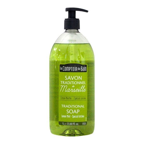 Le Comptoir du Bain - Savon Traditionnel de Marseille Citron Menthe - 1L
