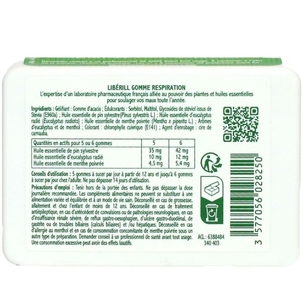 Liberill - Gommes enrouement arôme miel citron- 50g