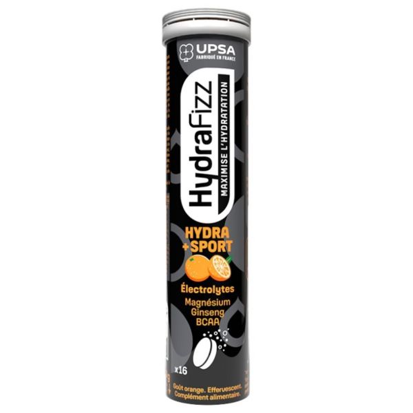 UPSA - Hydrafizz Hydra+Sport 16 Comprimés Effervescents Goût orange