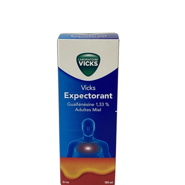 Vicks - Sirop Expectorant Guaïfénésine 1.33% Adultes Miel  - 180mL