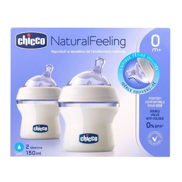 Chicco - Biberon NaturalFeeling 0 mois et plus débit lent - 150 ml