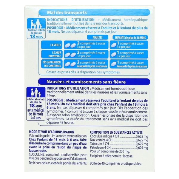 Cocculine - 40 comprimés