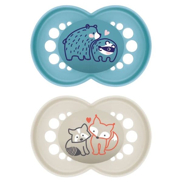 Mam - Sucettes Original 6mois+ biche et oiseau rose - 2 sucettes