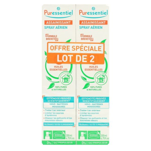 Puressentiel - Spray assainissant 41 Hl essentielles lot 2 - 2x200 ML