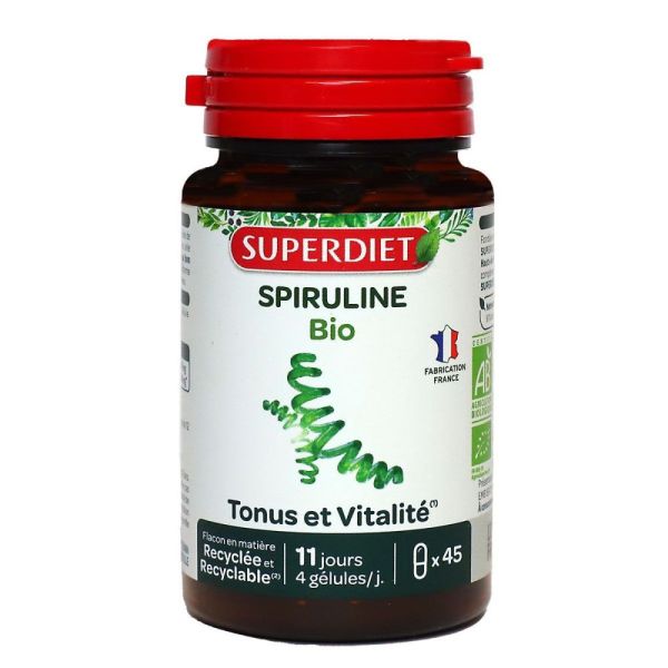 Superdiet - Spiruline bio tonus et vitalité - 45 gélules