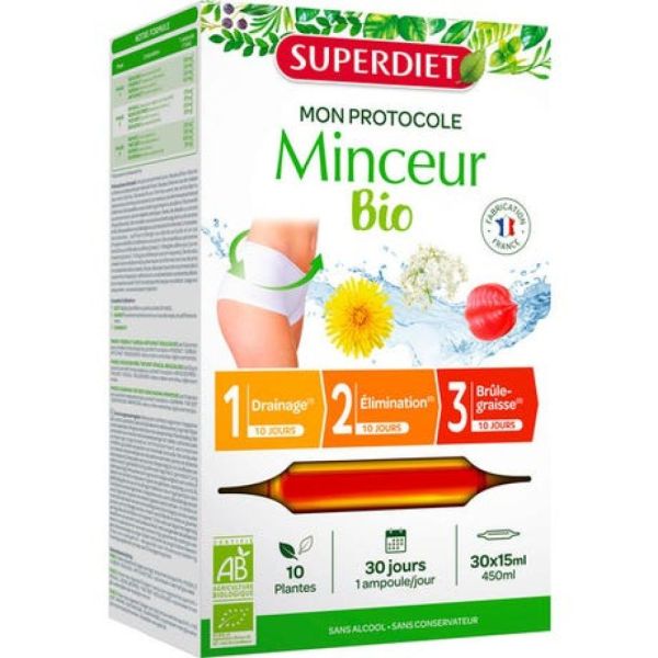 Superdiet - Mon protocole minceur bio - 30 ampoules