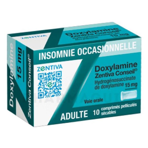Zentiva Conseil - Doxylamine 15 mg - 10 comprimés pelliculés sécables