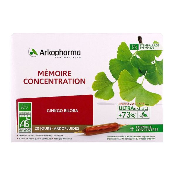 Arkopharma - Arkofluide Ginkgo Biloba - 20 ampoules