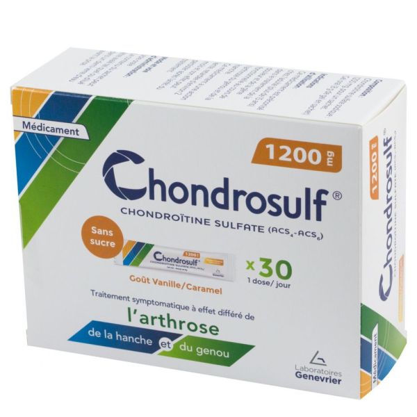 Chondrosulf 1200mg sans sucre - 30 sachets