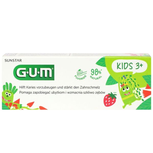 GUM - Gel dentifrice Kids 2/6 ans goût fraise - 50 ml