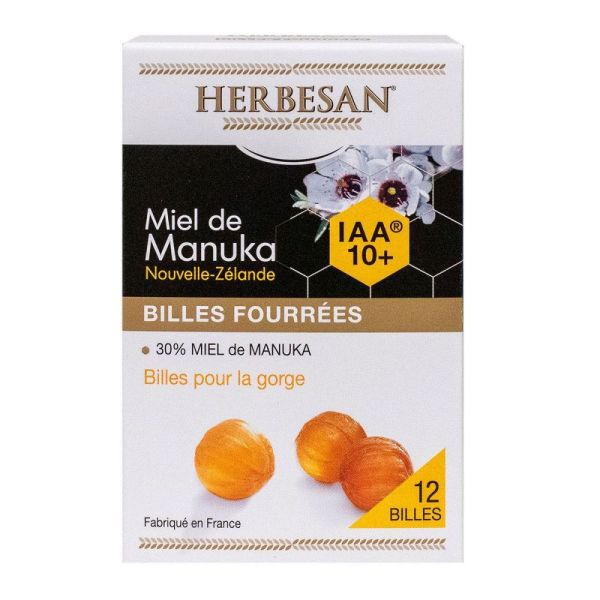 Herbesan - Miel de Manuka billes fourrées - 12 billes